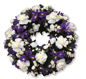 Iris and Carnation Wreath