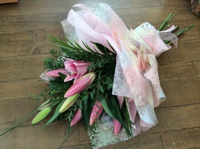 Pink Scented Oriental Lily Hand-Tied Bouquet