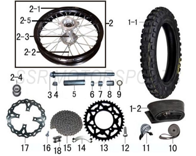 REAR WHEEL ASSY XD150 2025-26