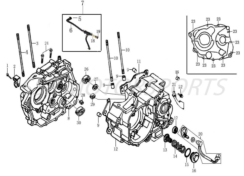 CRANKCASE COMPONENTS XD150 2025-26