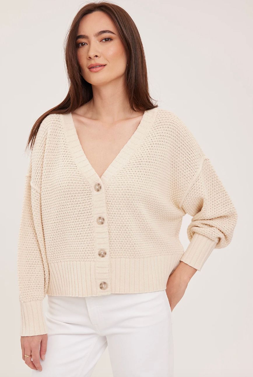 Jennalee Cardigan, Colour: Cream, Size: S