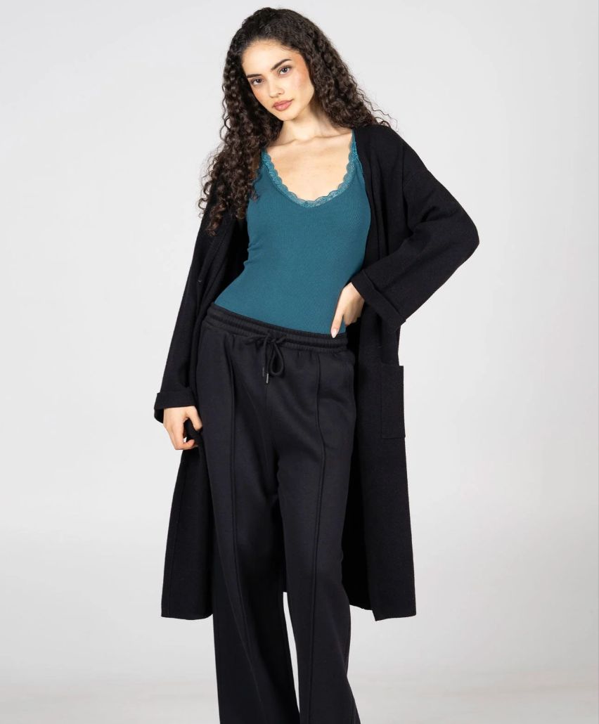 Poly/Cotton Fleece Wide Leg Pant