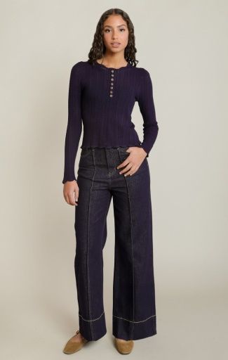 Henley Sweater Top