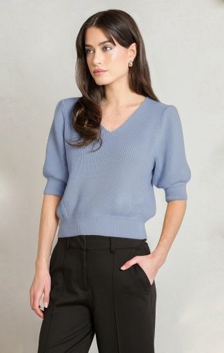 Puffy Sleeve Sweater Top