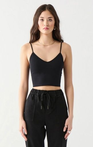 Seamless Bra Top, Colour: BLACK, Size: XS