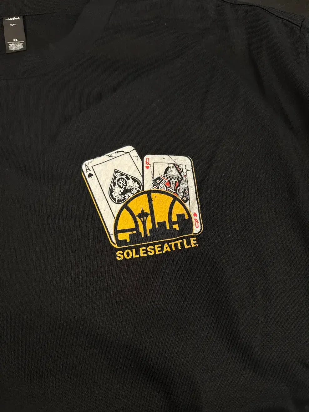 SOLESEATTLE CASINO TEE BLACK Size Medium