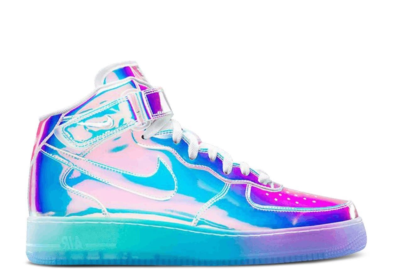 Nike Air Force 1 Mid Iridescent (Nike ID) Size 9.5, DS BRAND NEW