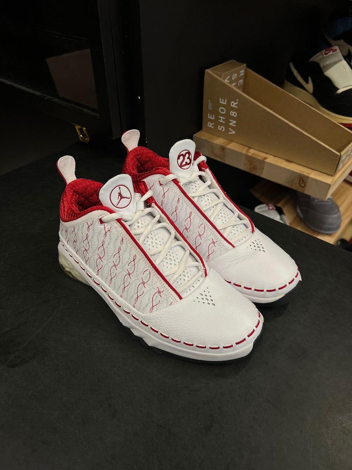 Jordan 23 Low White Varsity Red Size 8, PREOWNED*