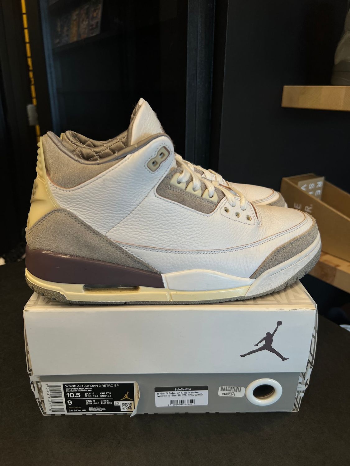 Jordan 3 Retro SP A Ma Maniére (Women's) Size 10.5W, PREOWNED*