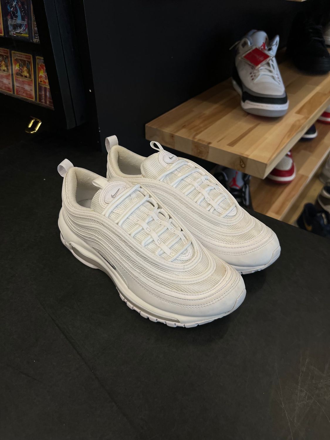 Nike Air Max 97 Triple White Wolf Grey Size 7.5, PREOWNED