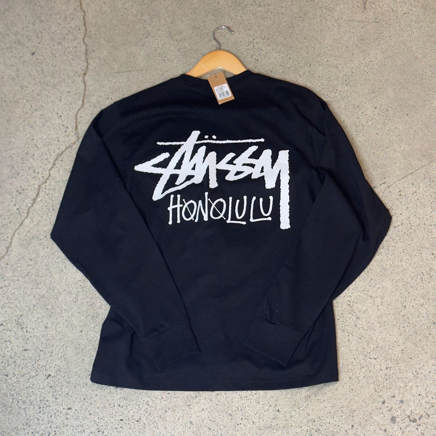 Stussy Chapter L/S Tee Honolulu Tee Black Size Medium, DS BRAND NEW