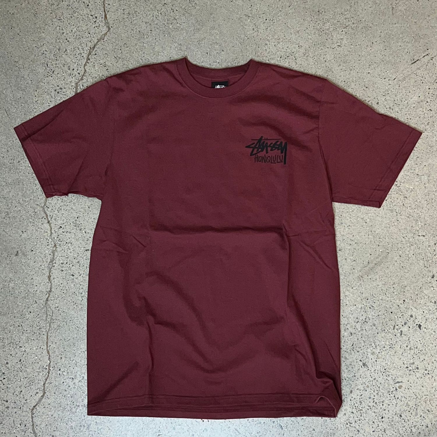 Stussy Chapter Tee Honolulu Burgundy Size Medium, DS BRAND NEW