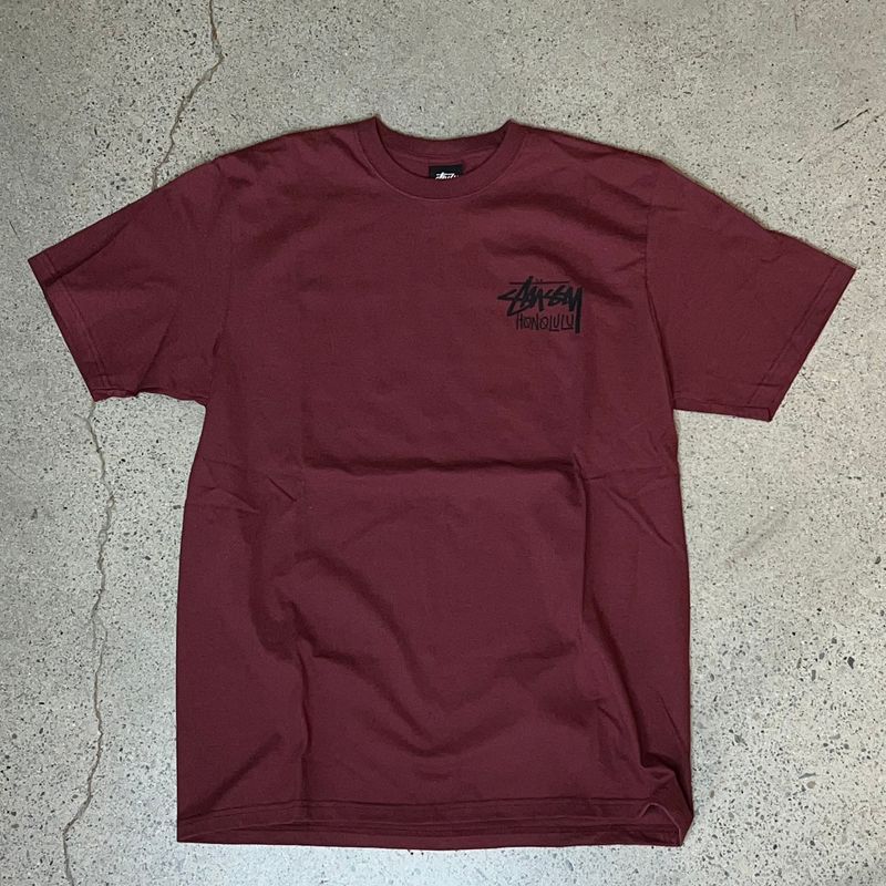 Stussy Chapter Tee Honolulu Burgundy Size Medium, DS BRAND NEW
