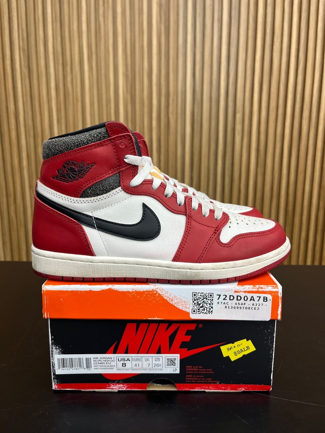 Jordan 1 Retro High OG Chicago Lost and Found Size 8, PREOWNED