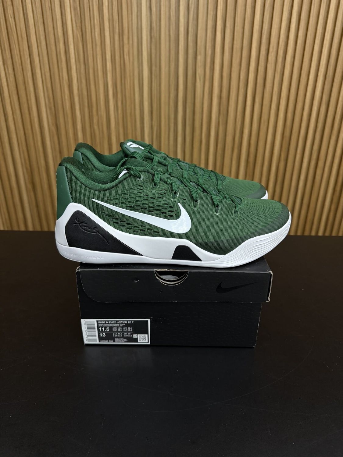 Nike Kobe 9 Elite Low EM Protro TB Pro Green White Size 11.5, DS BRAND NEW