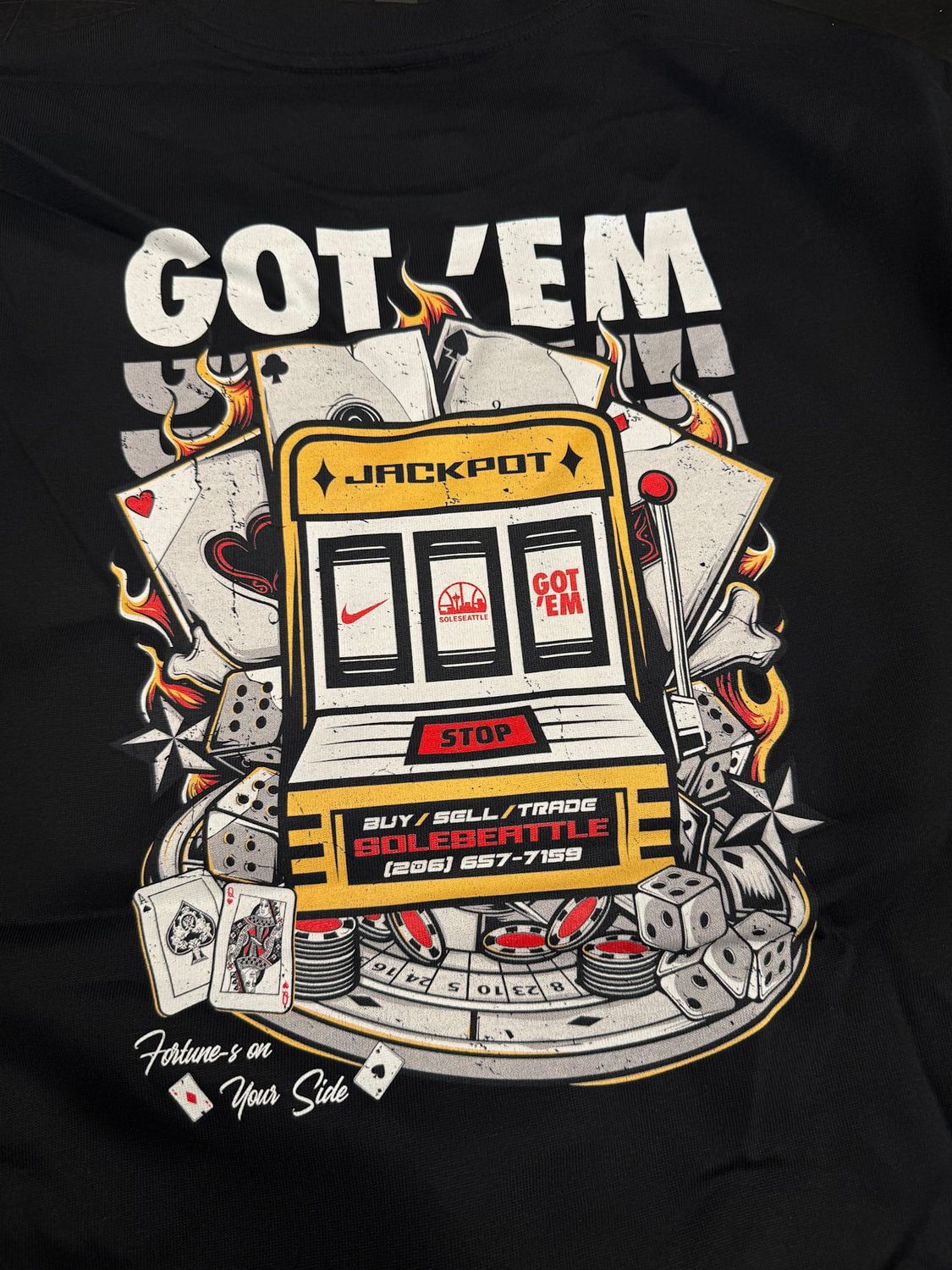 SOLESEATTLE CASINO TEE BLACK Size XXLarge