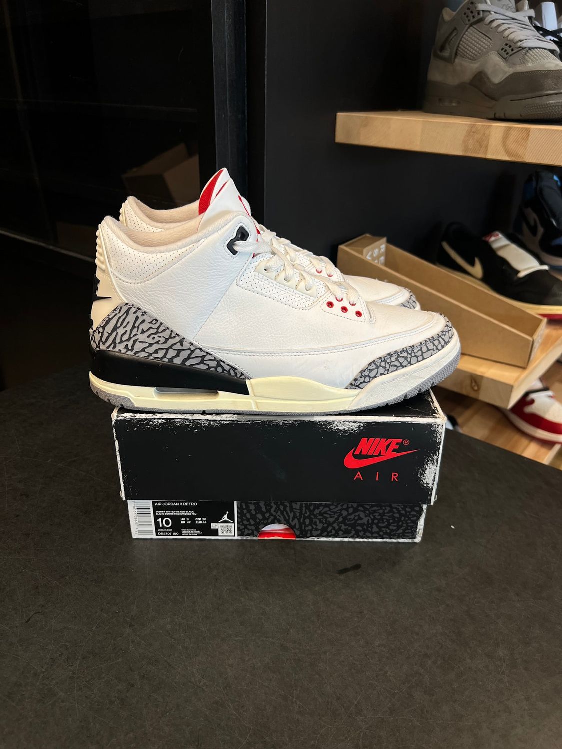 Jordan 3 Retro White Cement Reimagined Size 10, PREOWNED*
