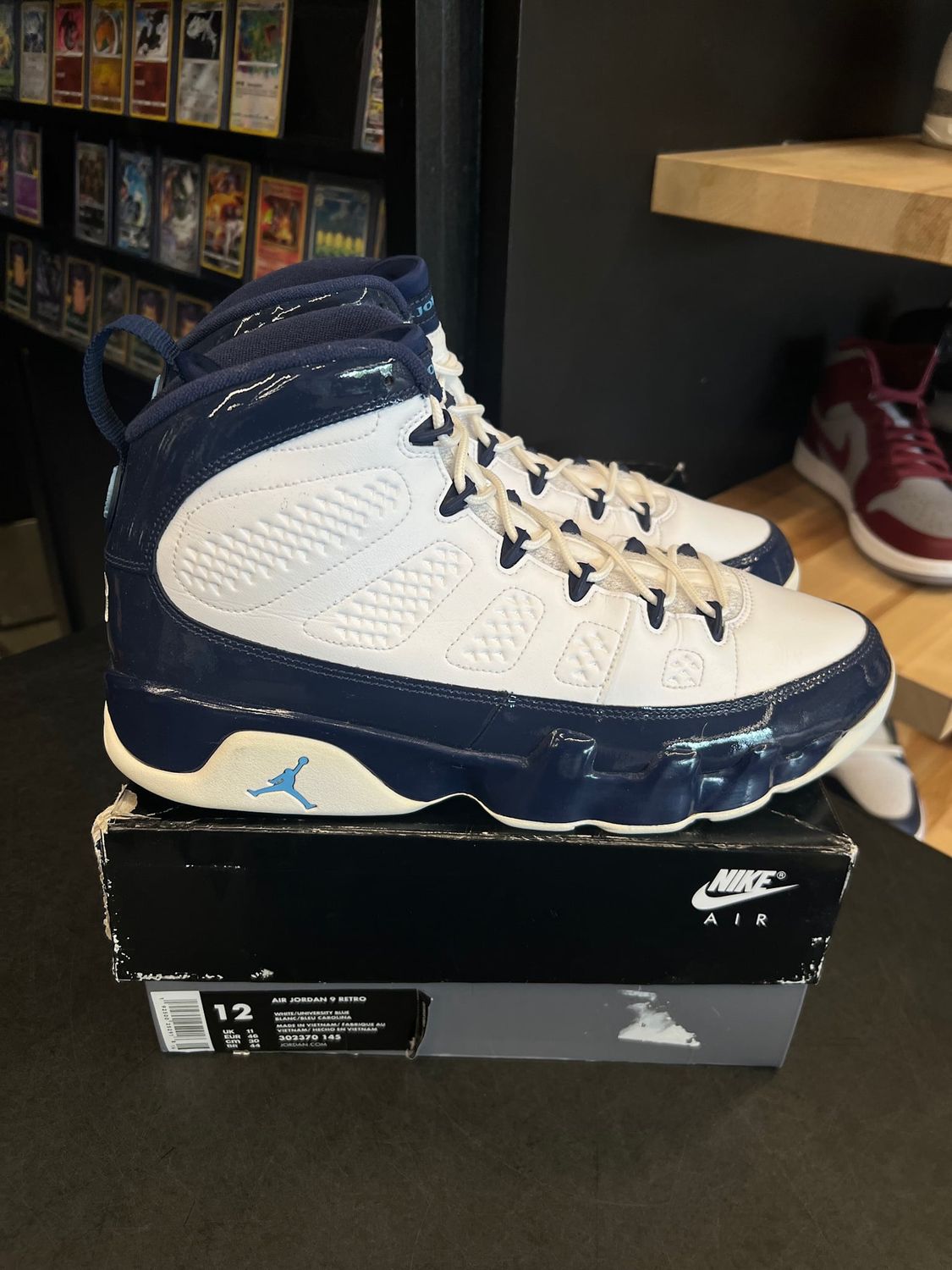 Jordan 9 Retro Pearl Blue Size 12, PREOWNED*