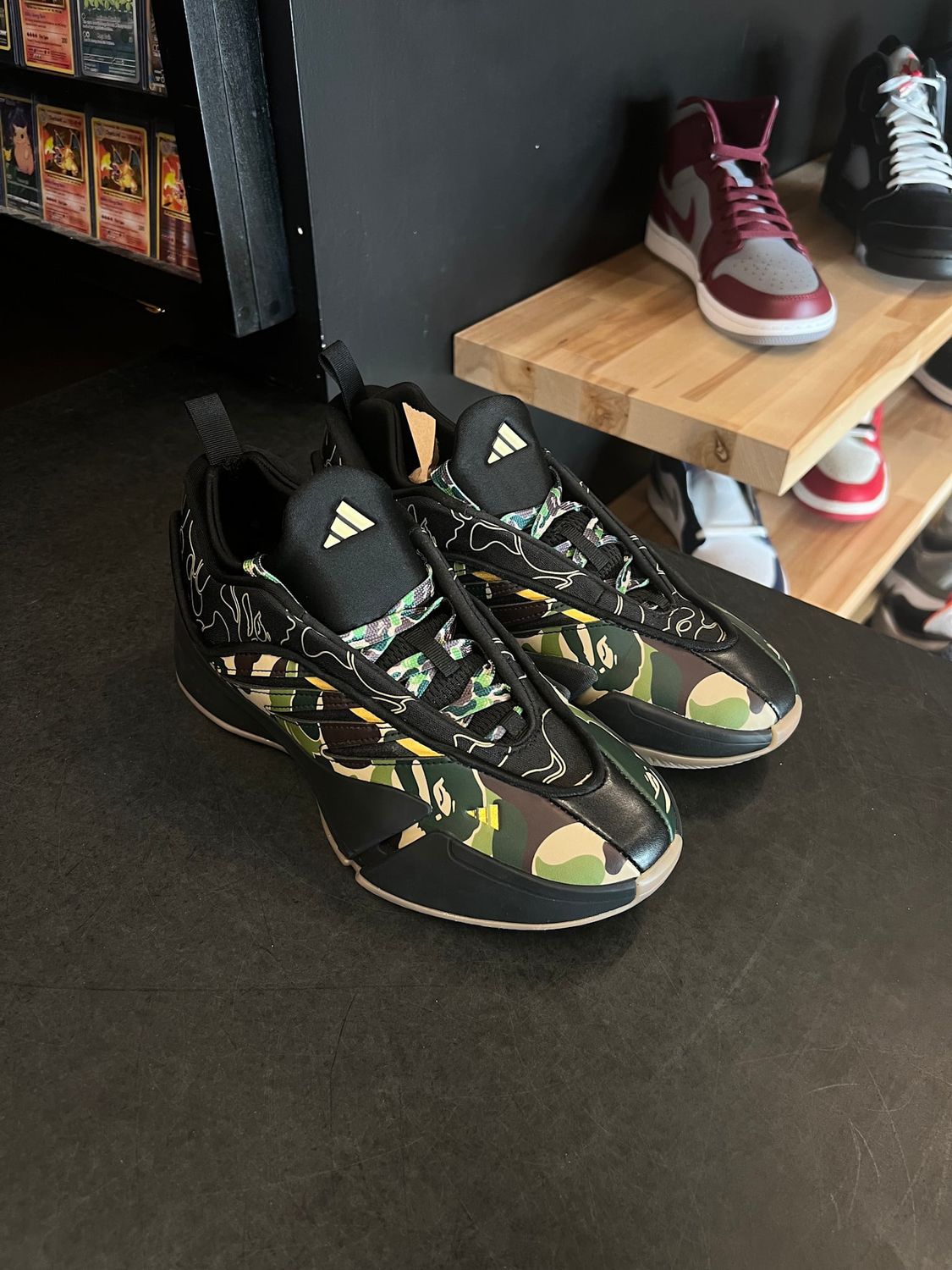 adidas Dame 9 Bape Black Green Size 6, PREOWNED