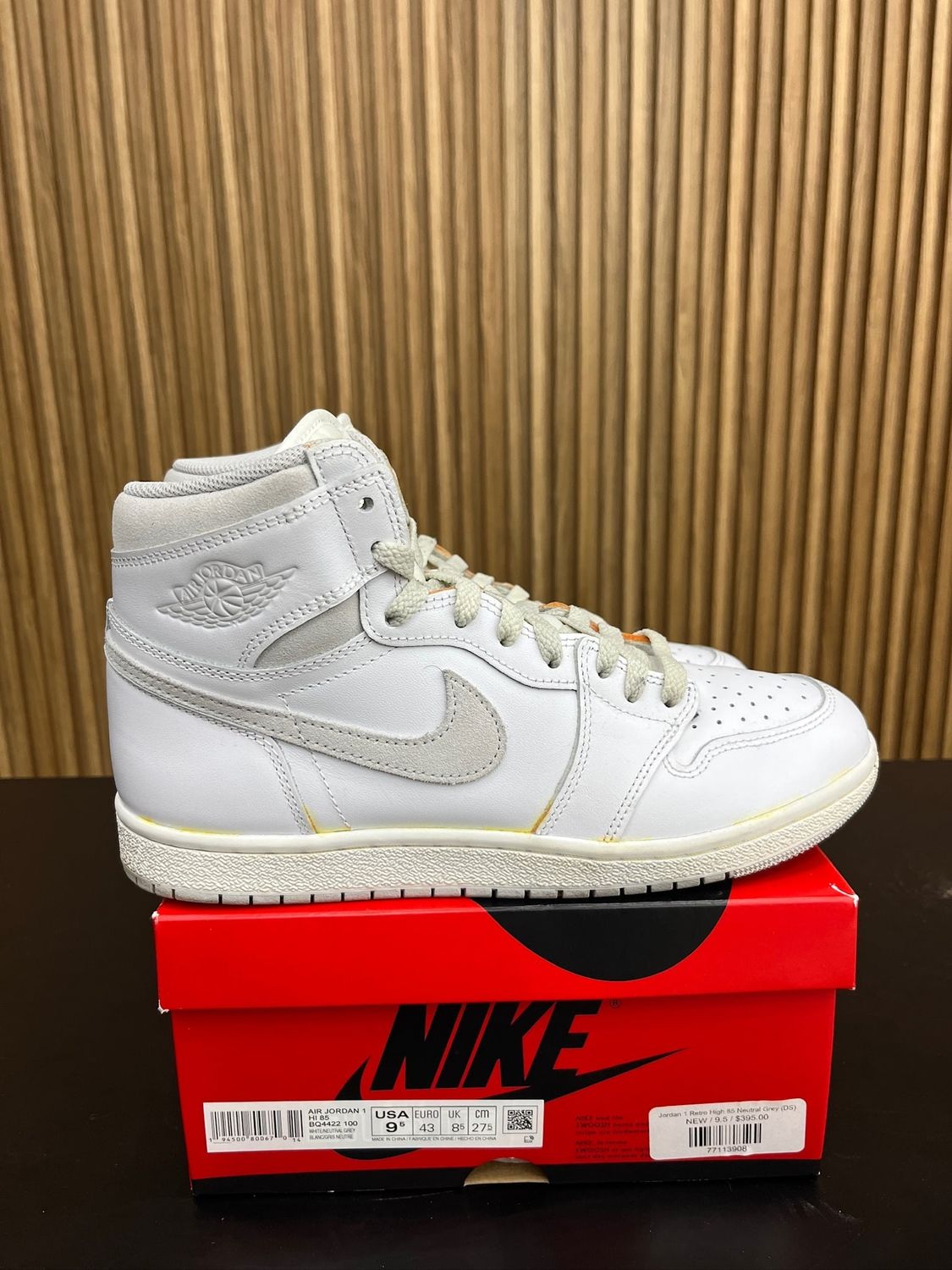 Jordan 1 Retro High '85 Neutral Grey Size 9.5, PREOWNED AGED CUSTOM*