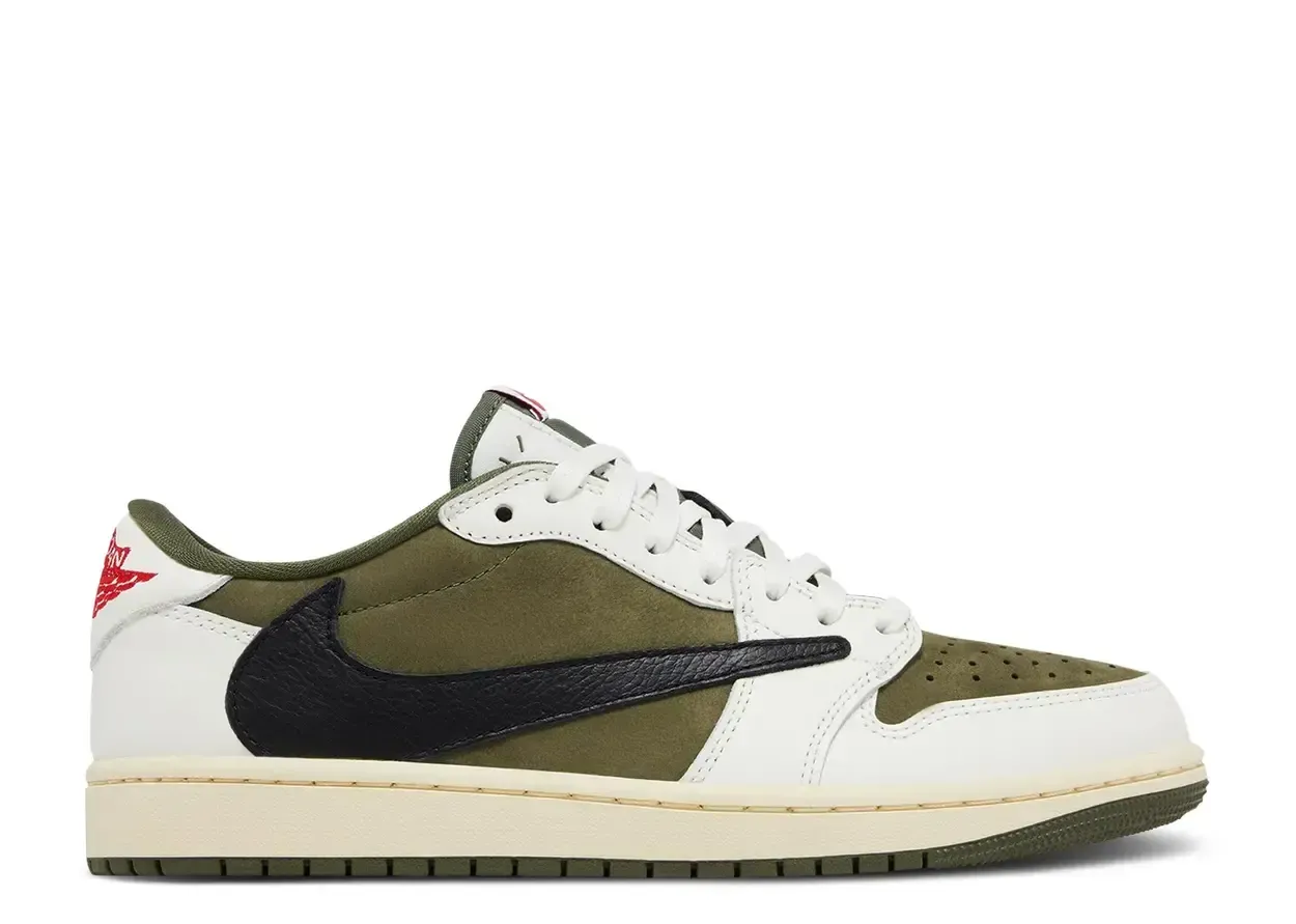 Jordan 1 Retro Low OG SP Travis Scott Medium Olive Size 7, DS BRAND NEW*