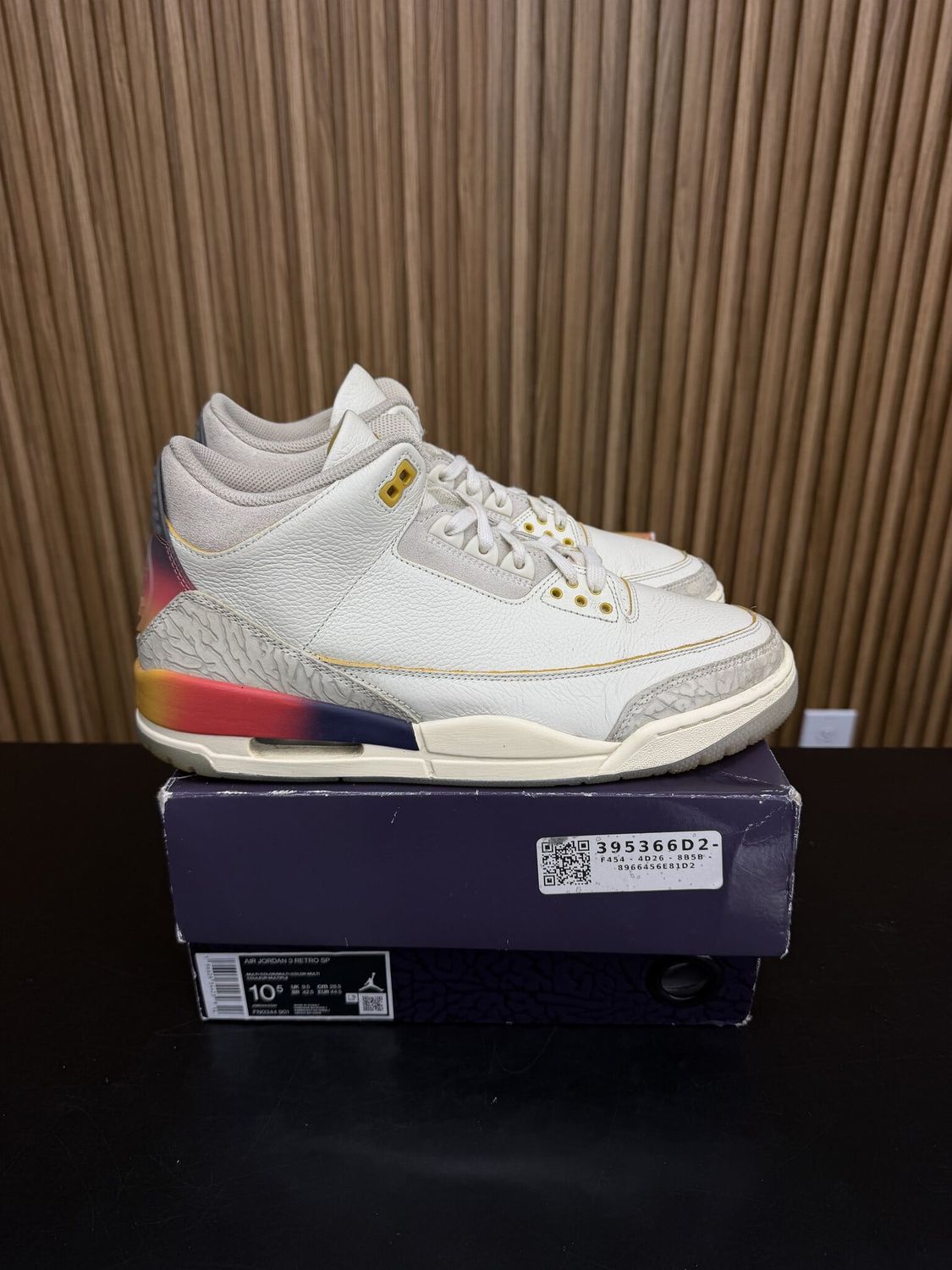 Jordan 3 Retro SP J Balvin Medellín Sunset Size 10.5, PREOWNED*