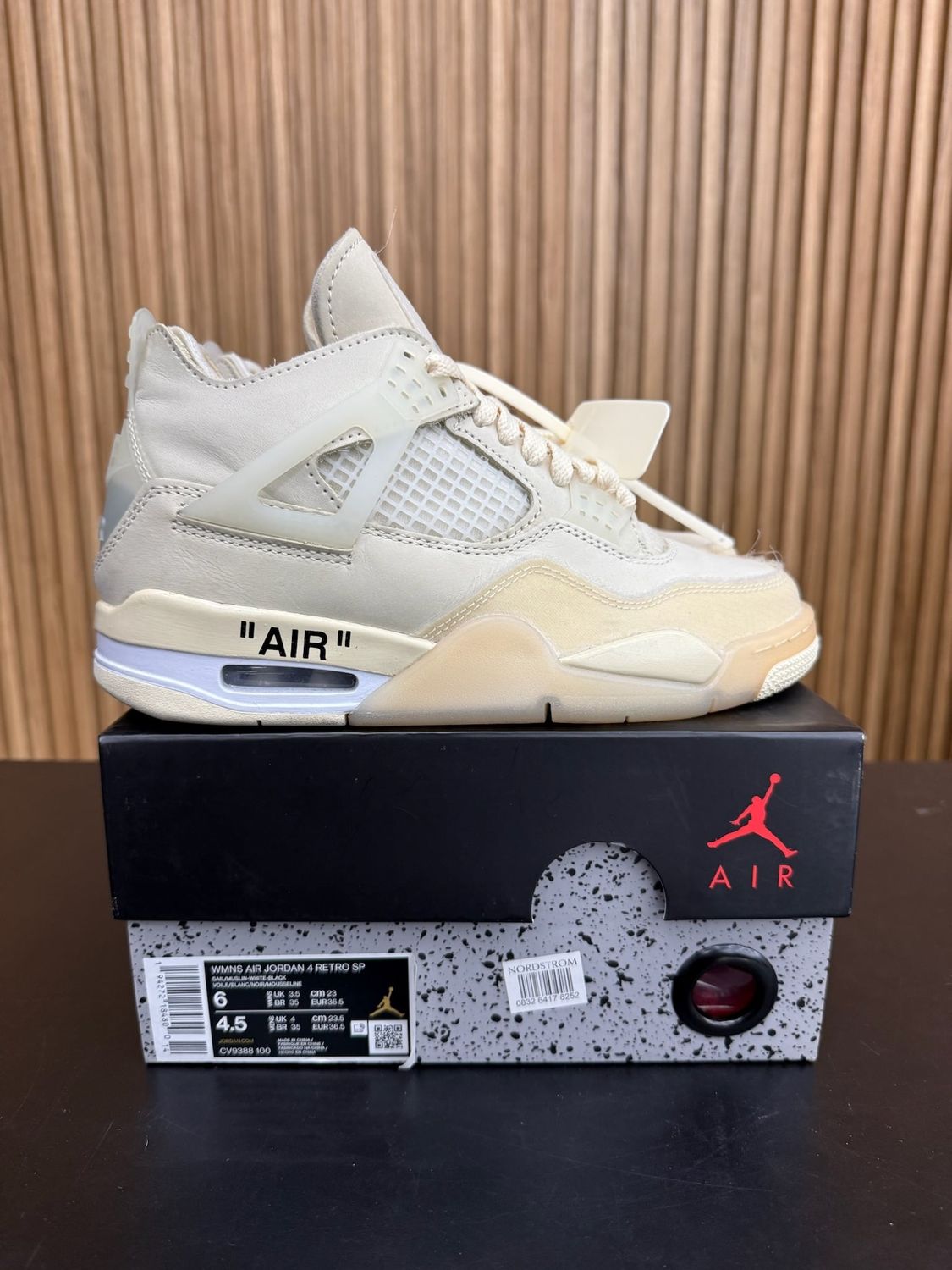 Jordan 4 Retro Off-White Sail (Women's) Size 6W, PREOWNED*
