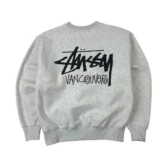 Stussy Vancouver Crewneck Ash Heather Size Large, DS BRAND NEW