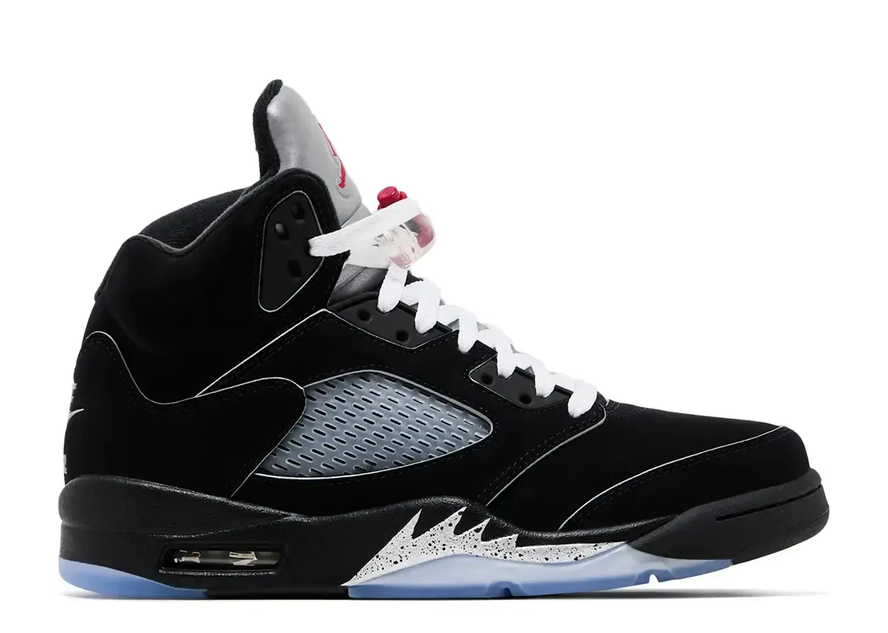 Jordan 5 Retro OG Black Metallic Reimagined Size 9.5, DS BRAND NEW DAMAGED BOX*