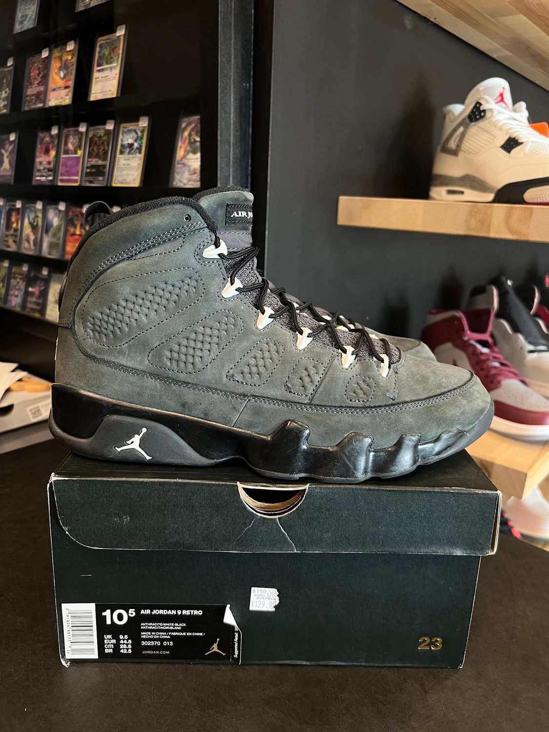 Jordan 9 Retro Anthracite Size 10.5, PREOWNED*