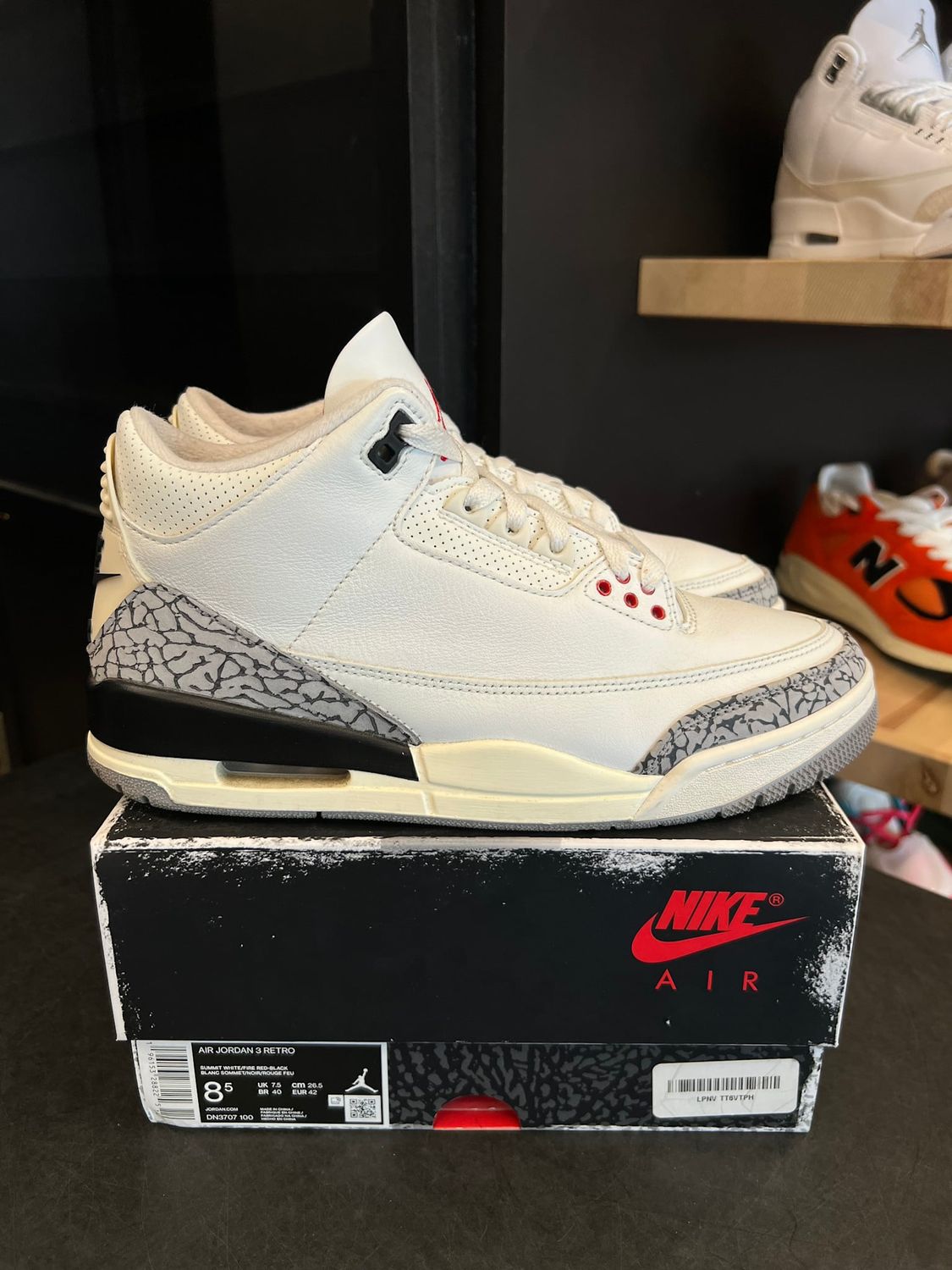 Jordan 3 Retro White Cement Reimagined Size 8.5, PREOWNED