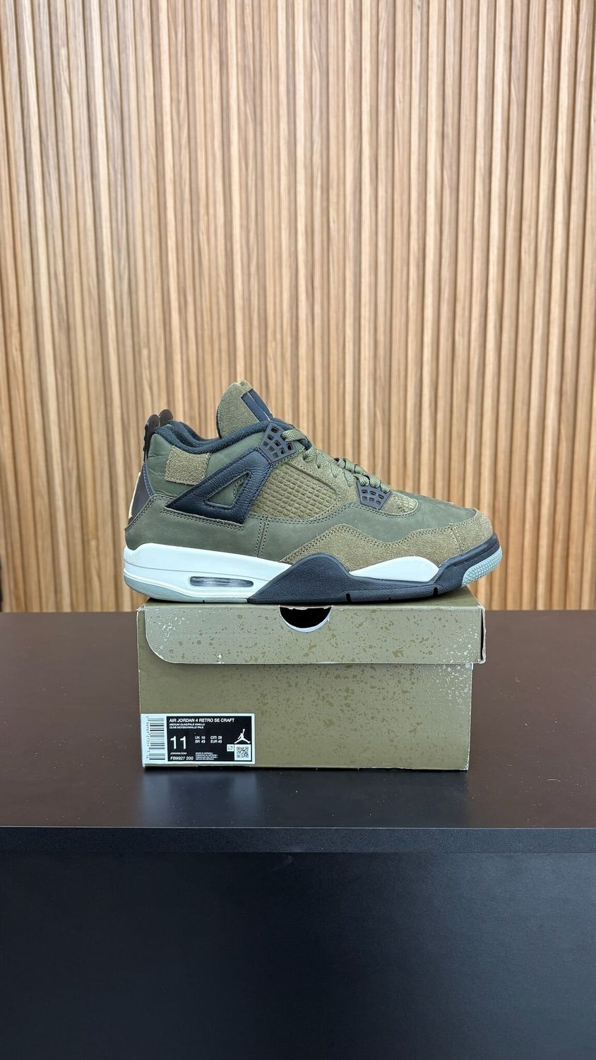 Jordan 4 Retro SE Craft Medium Olive Size 11, PREOWNED*