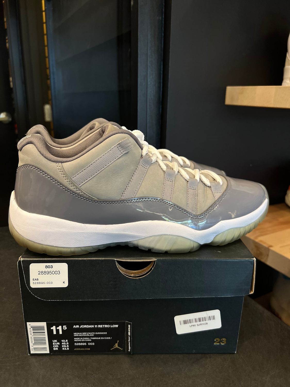 Jordan 11 Retro Low Cool Grey Size 11.5, PREOWNED*