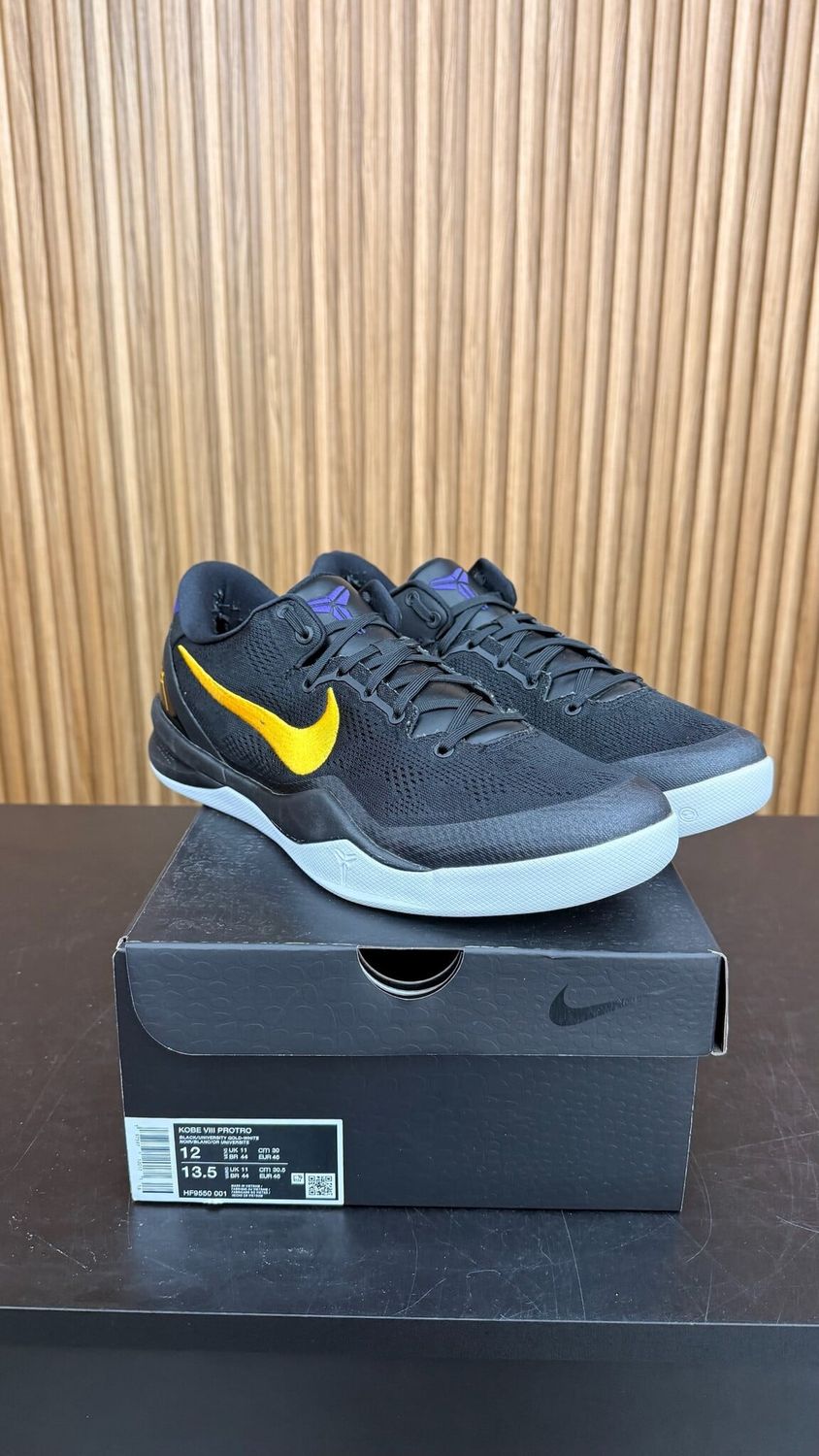 Nike Kobe 8 Protro Lakers Away Size 12, PREOWNED*