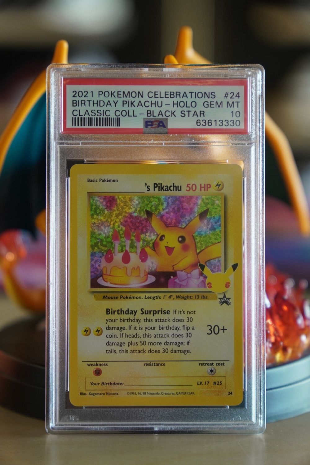 2021 Pokémon Celebrations Birthday Pikachu Holo #24 PSA 10