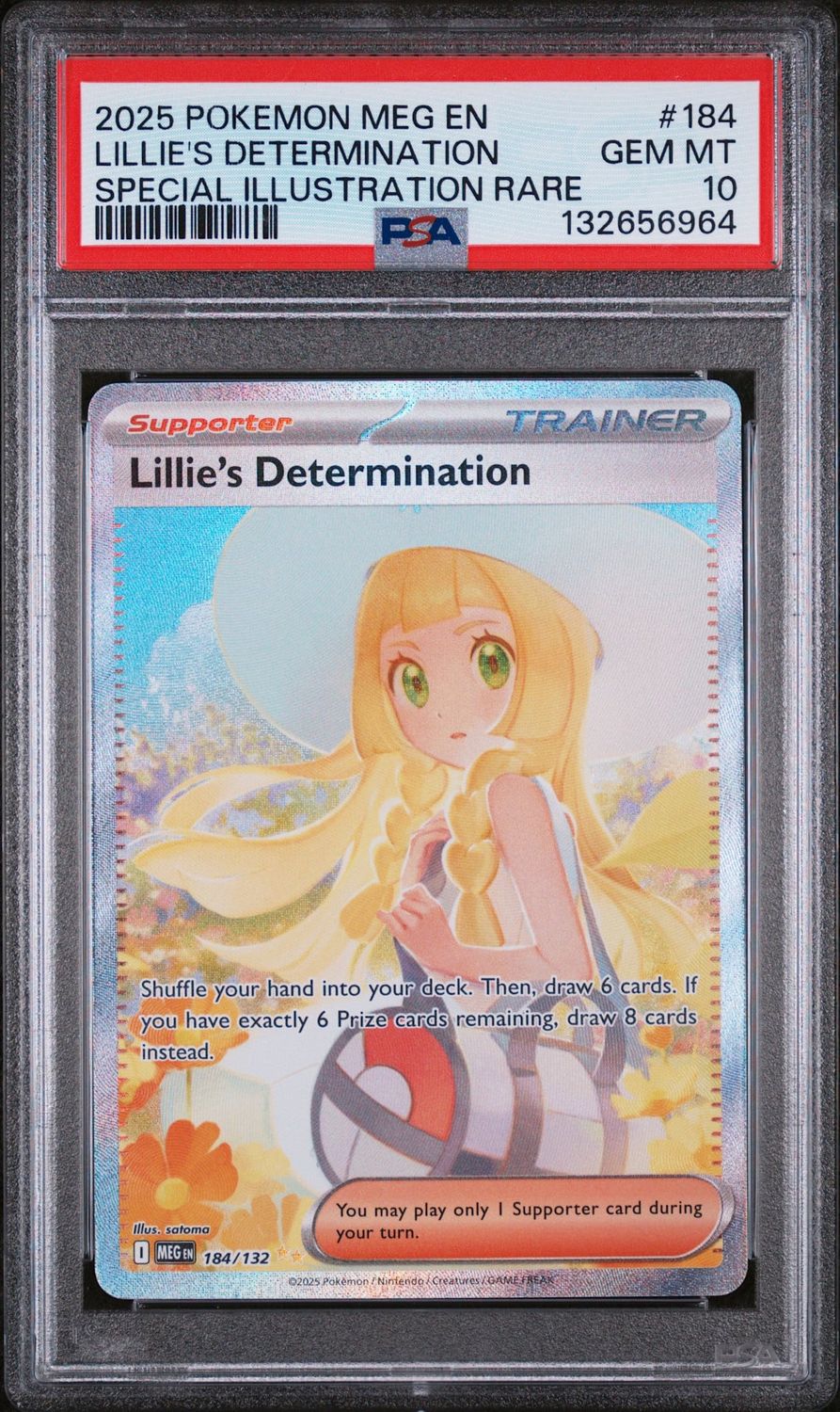 2025 Pokémon Mega Evolution Lillie's Determination SIR #184 PSA 10