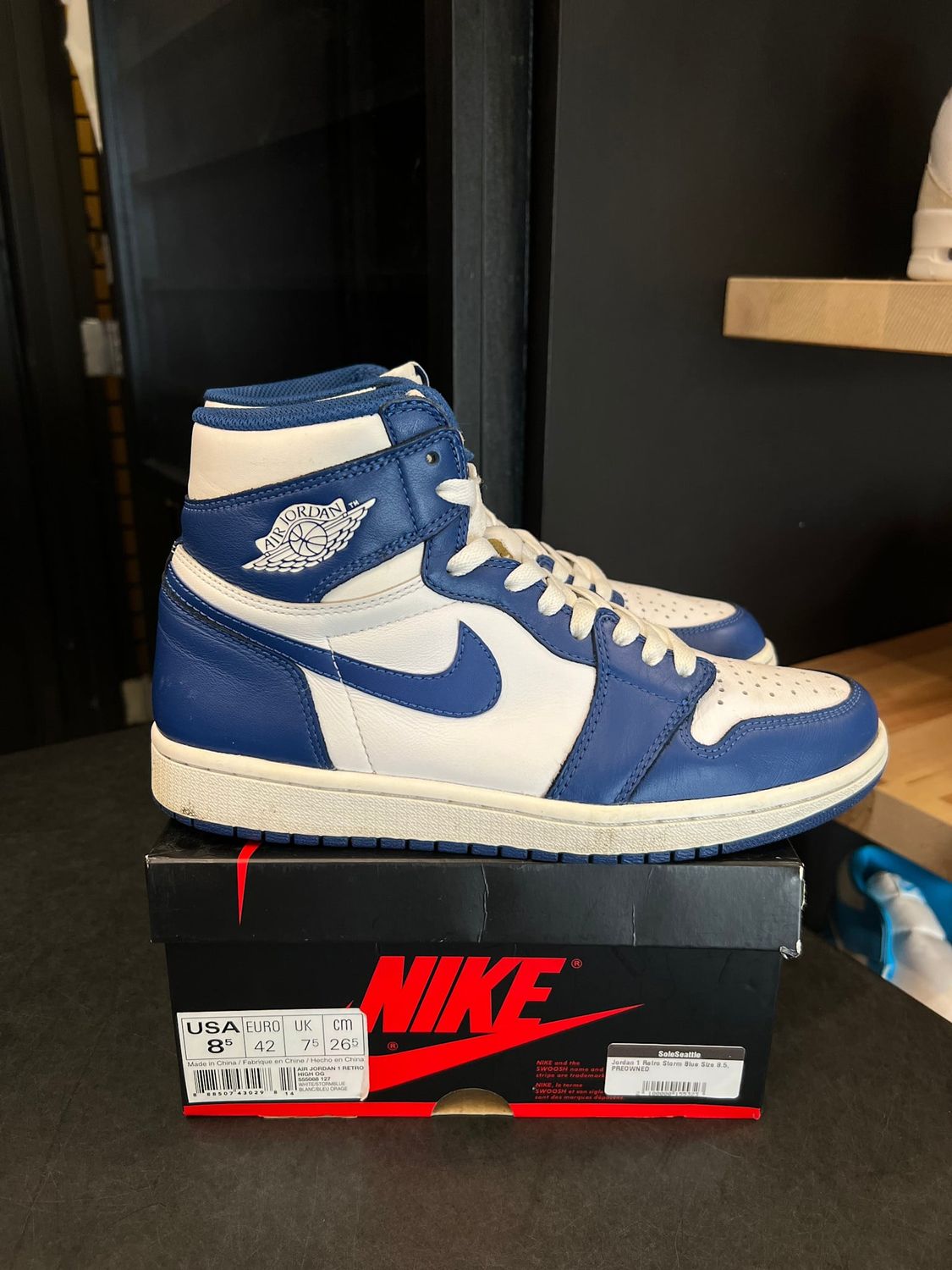 Jordan 1 Retro Storm Blue Size 8.5, PREOWNED*