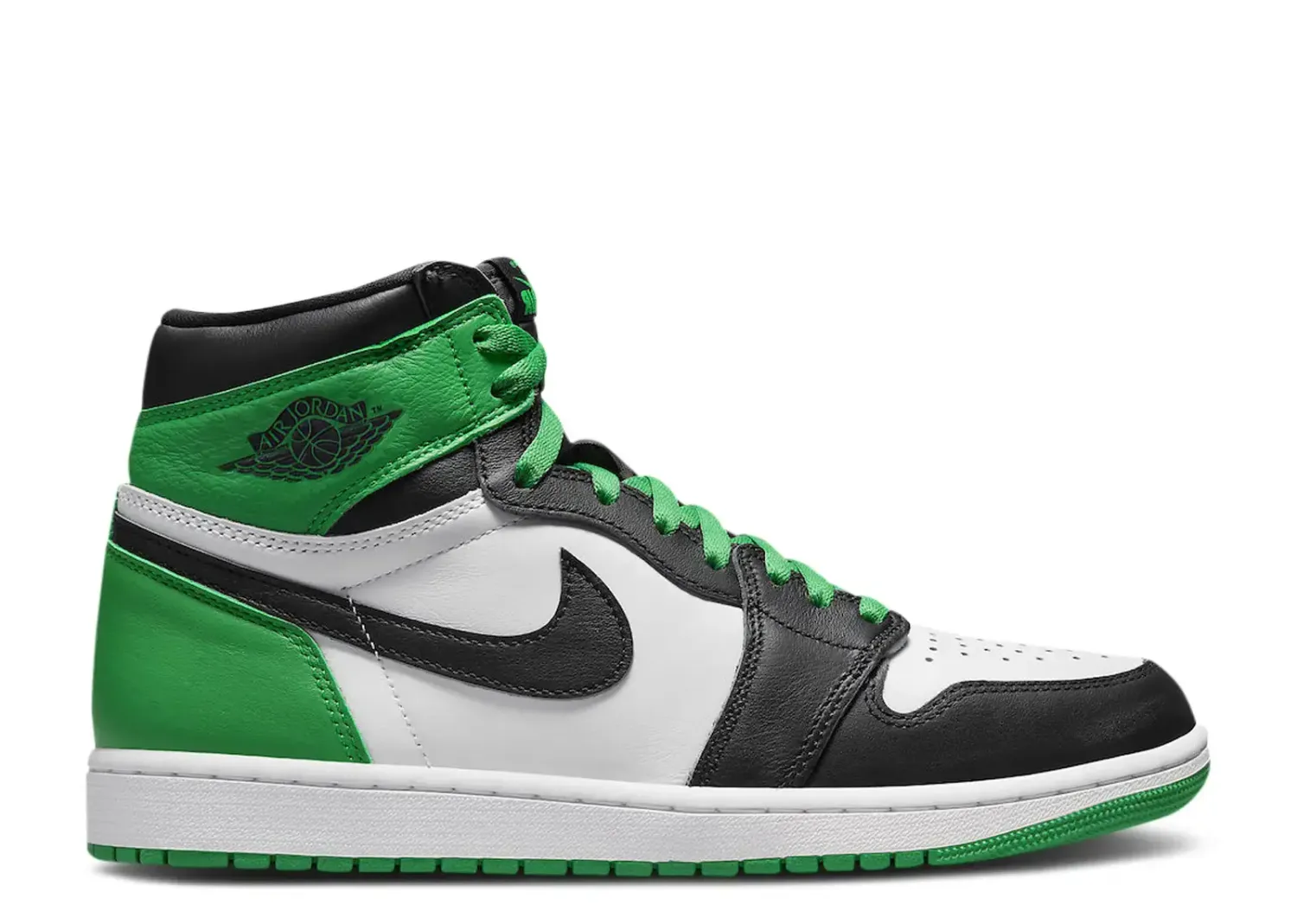 Jordan 1 Retro High OG Lucky Green Size 6, DS BRAND NEW DAMAGED LID