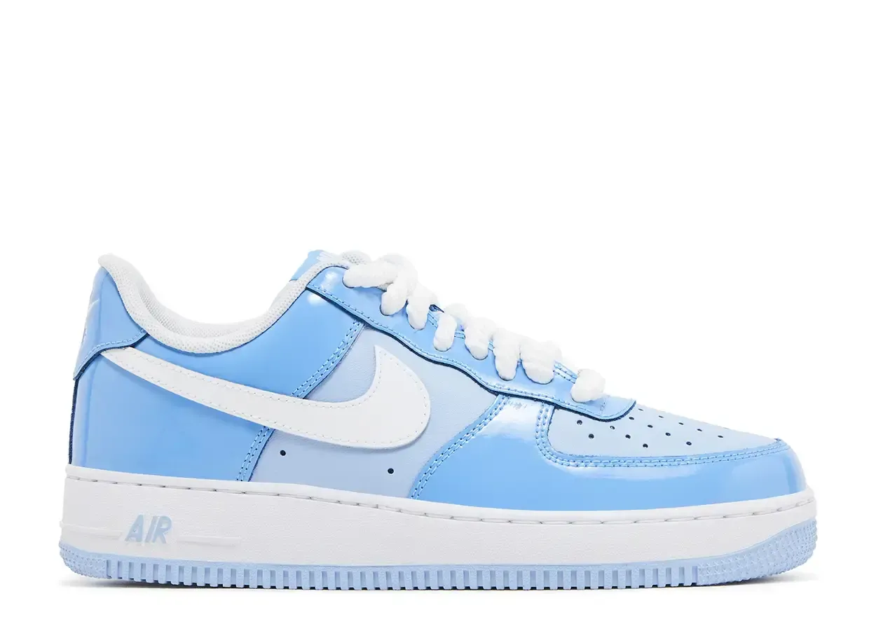 Nike Air Force 1 Low '07 LV8 Phychic Blue White Patent Size 11, DS BRAND NEW NO BOX*