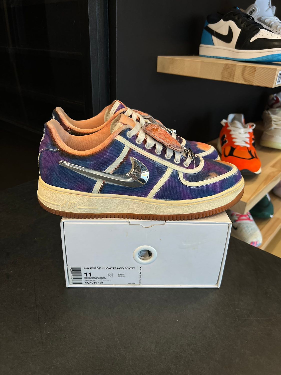 Nike Air Force 1 Low Travis Scott Sail Size 11, PREOWNED (CUSTOM)