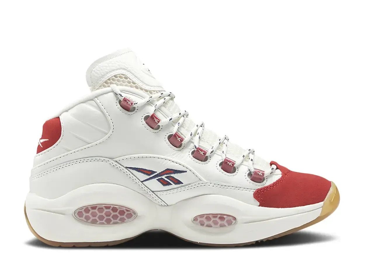 Reebok Question Mid Vintage Red Toe Size 9, DS BRAND NEW*