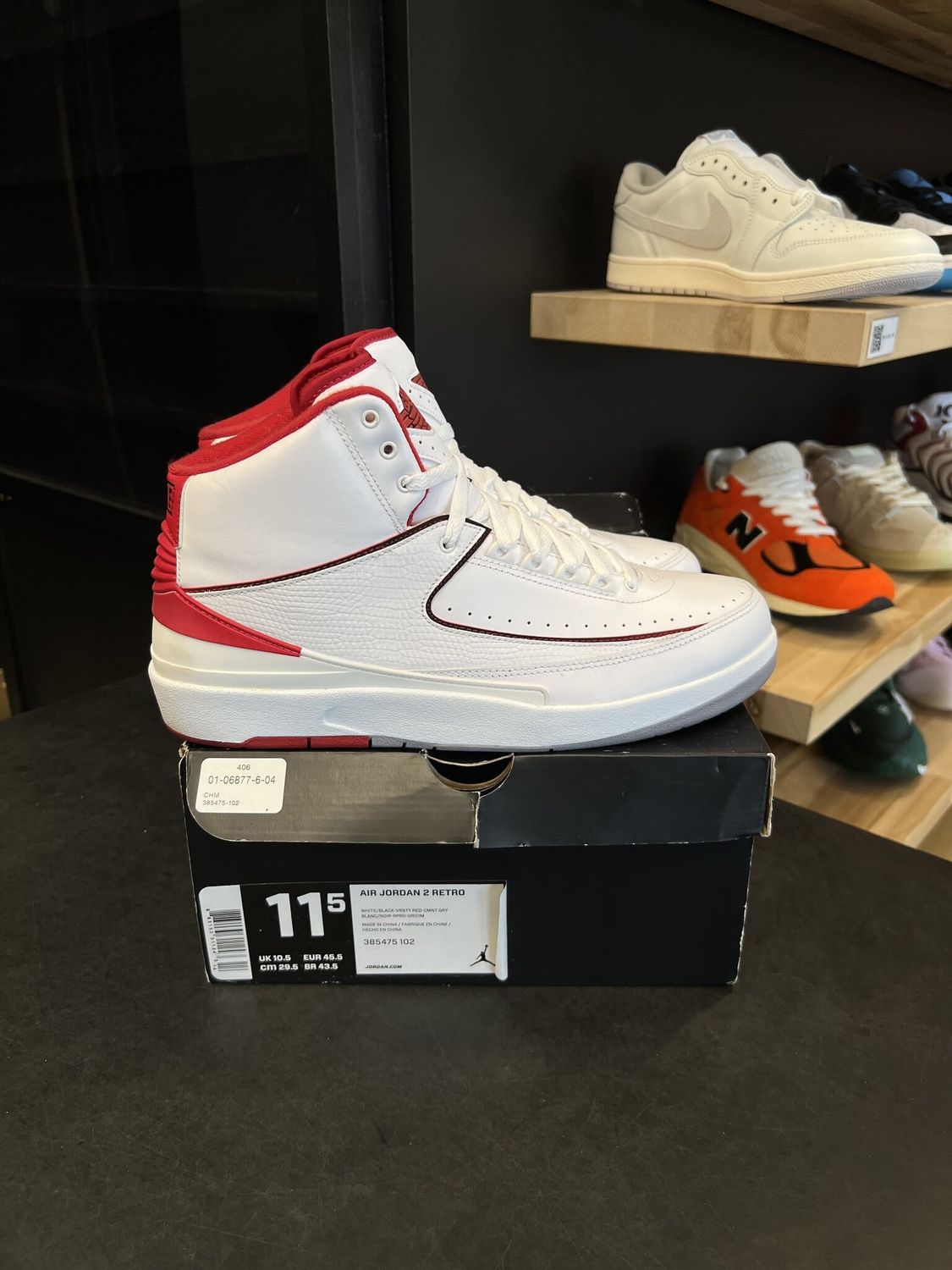 Jordan 2 Retro White Red (2014) Size 11.5, PREOWNED*