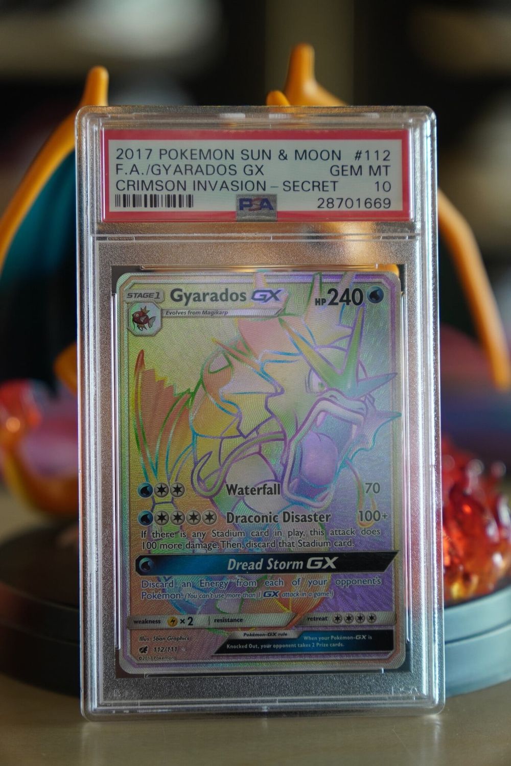 2017 Pokémon Crimson Invasion Gyarados GX Secret Rare #112 PSA 10