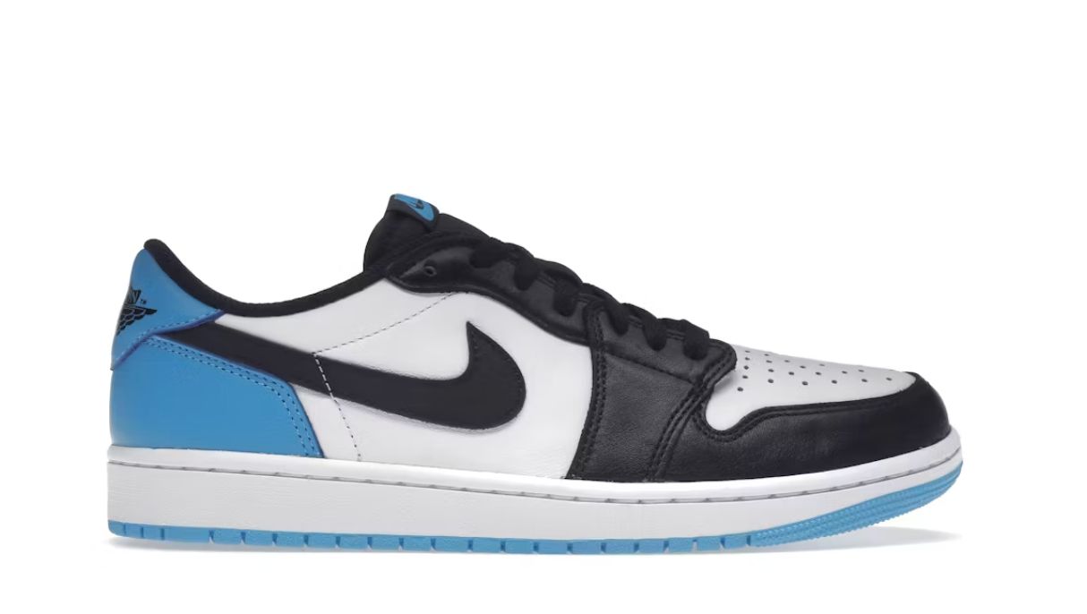 Jordan 1 Retro Low OG Black Dark Powder Blue Size 13, DS BRAND NEW