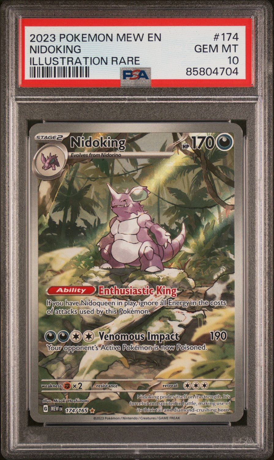 2023 Pokémon 151 Nidoking Illustration Rare #174 PSA 10