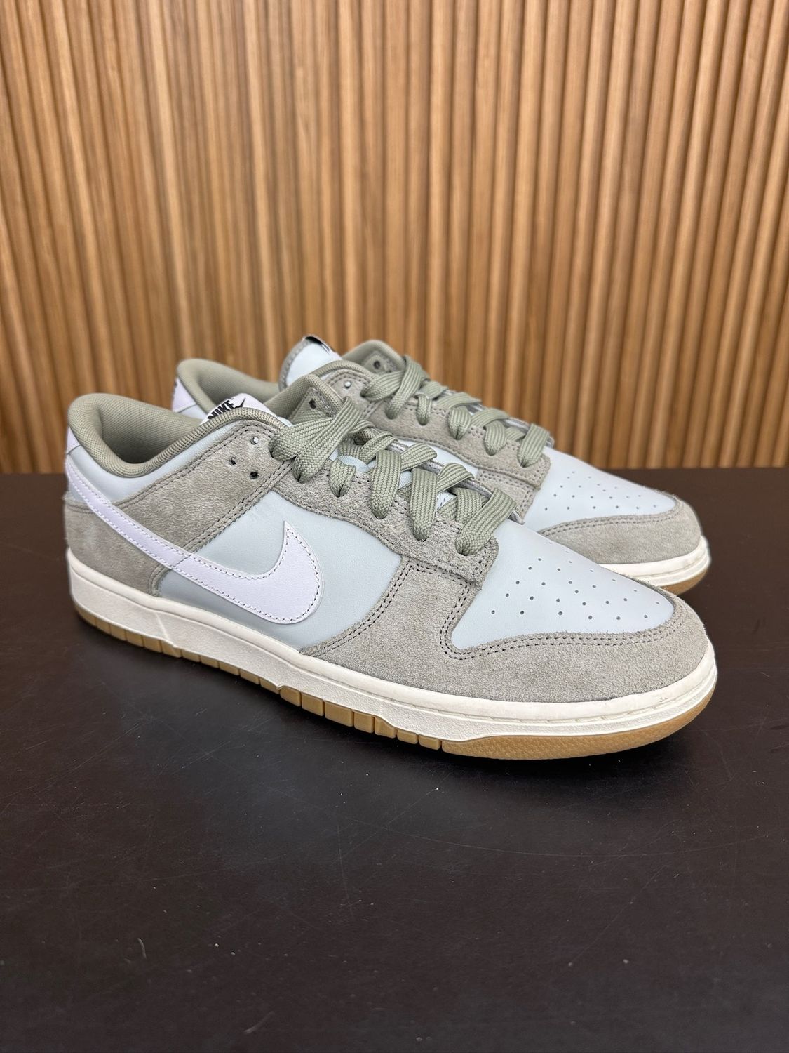 Nike Dunk Low Retro SE Light Silver Light Army Sail White Size 12, PREOWNED NO BOX