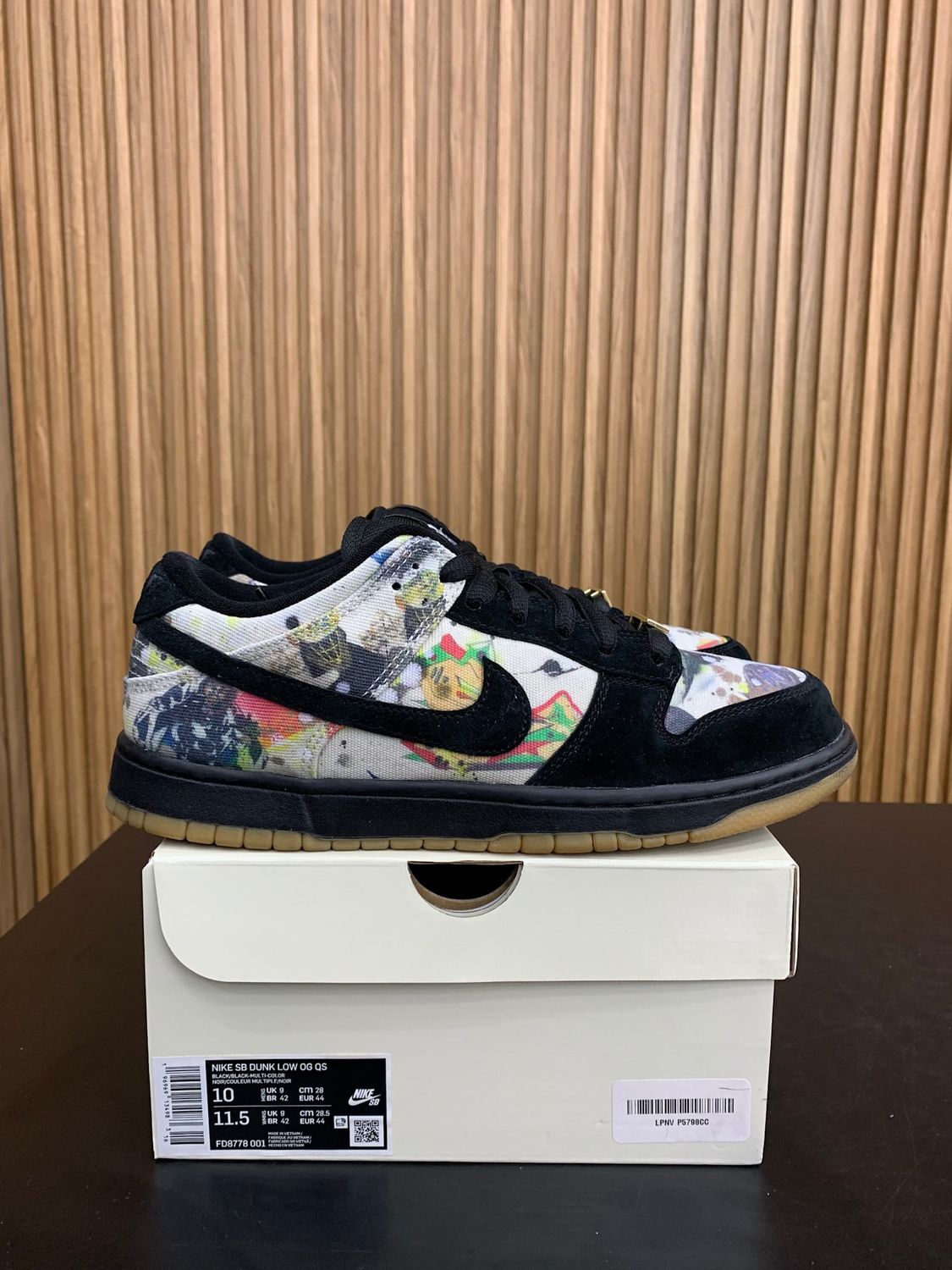 Nike SB Dunk Low Supreme Rammellzee Size 10, PREOWNED