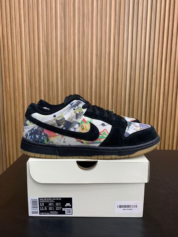 Nike SB Dunk Low Supreme Rammellzee Size 10, PREOWNED