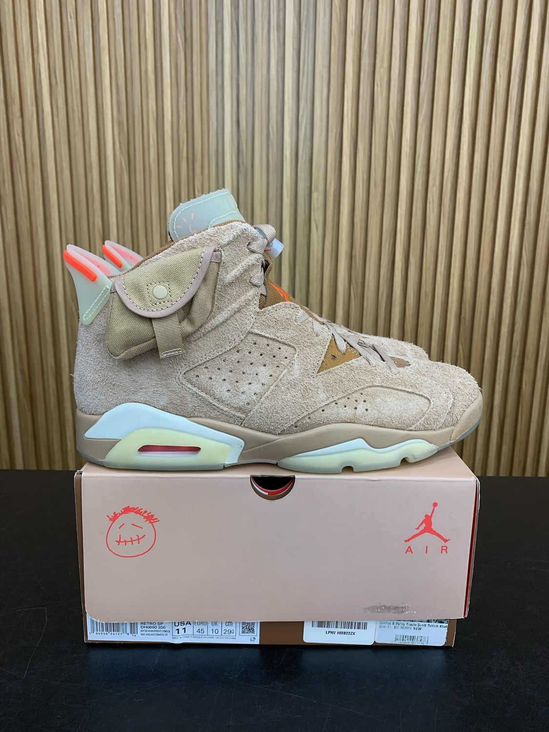 Jordan 6 Retro Travis Scott British Khaki Size 11, PREOWNED