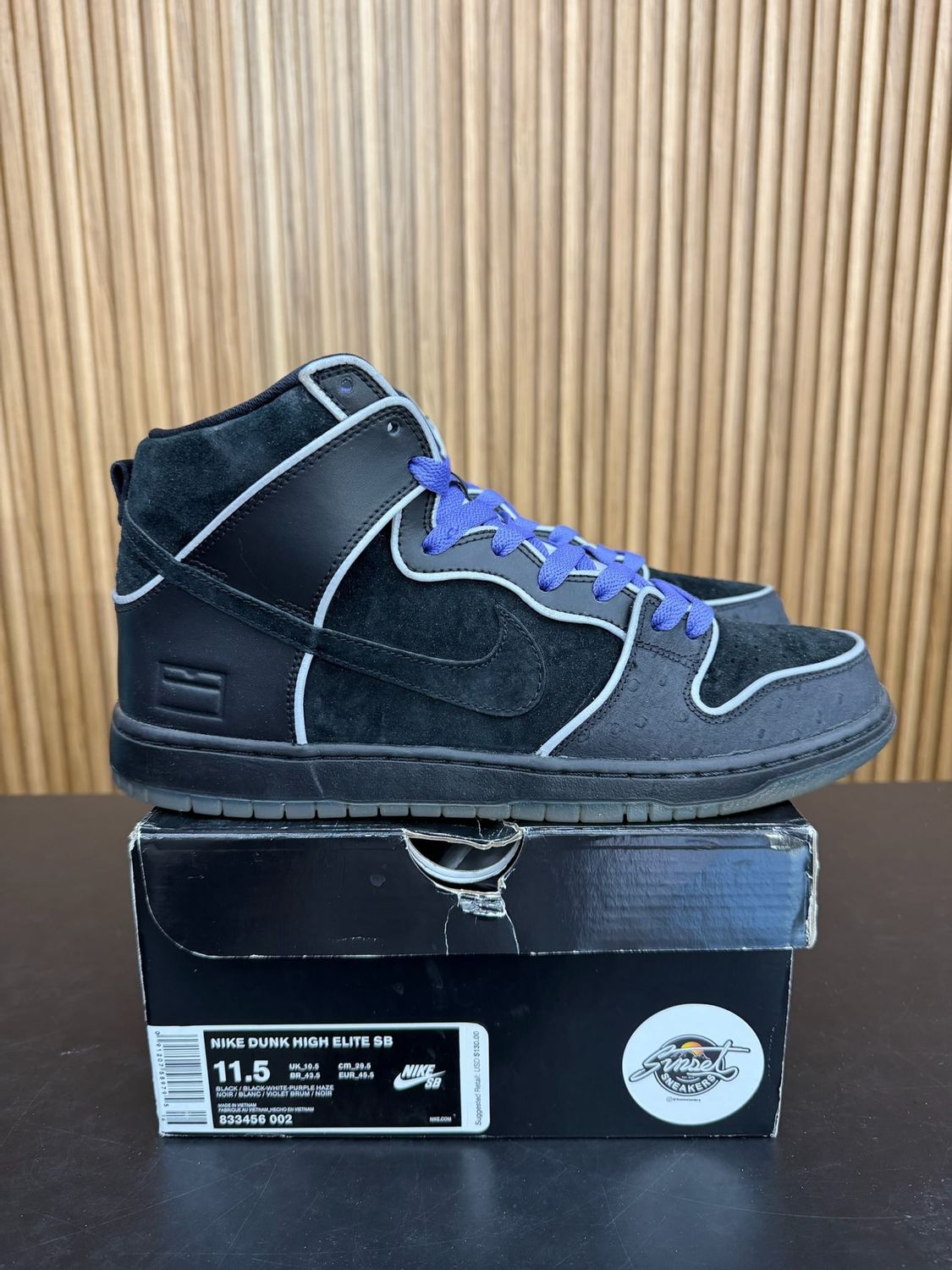 Nike SB Dunk High Black Purple Box Size 11.5, PREOWNED